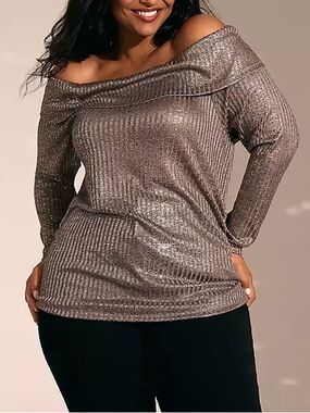 Shimmer Knit Off-The-Shoulder Top